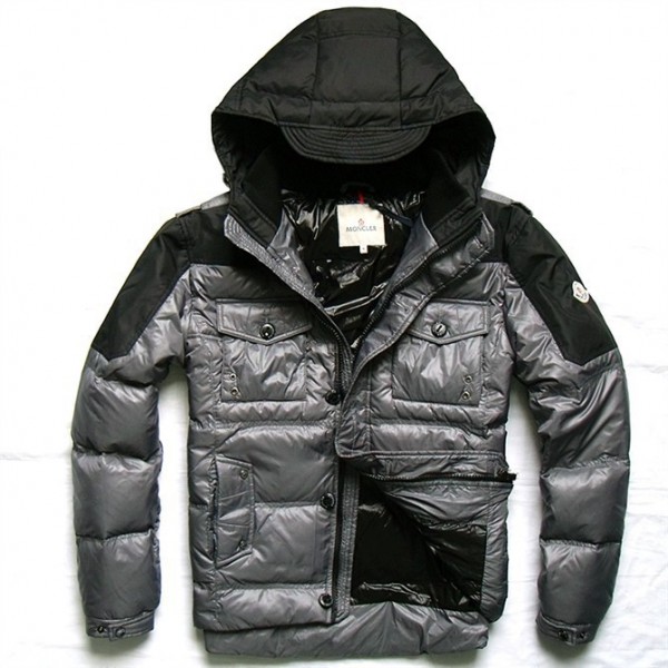 Moncler e nero argento Cap Zipper E Slash Uomo Giacche uscita